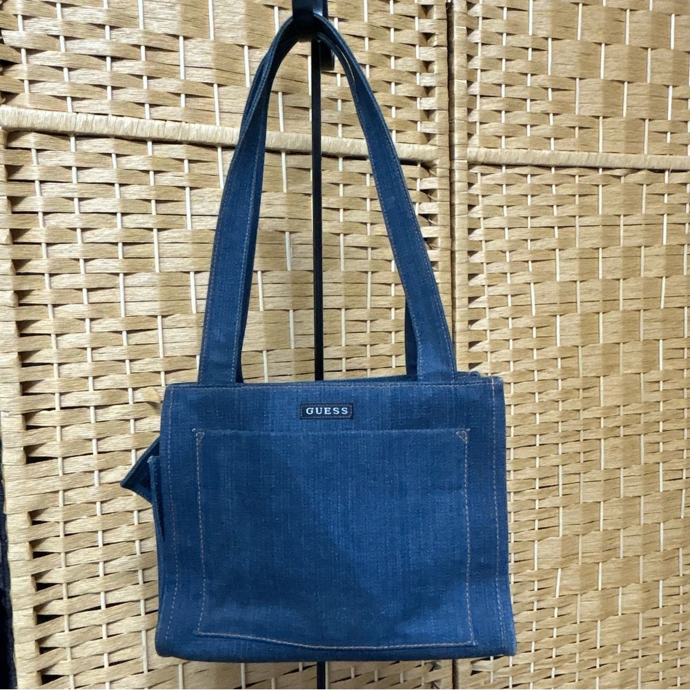Y2K Guess Vintage denim small yore handbag shoulder bag in blue